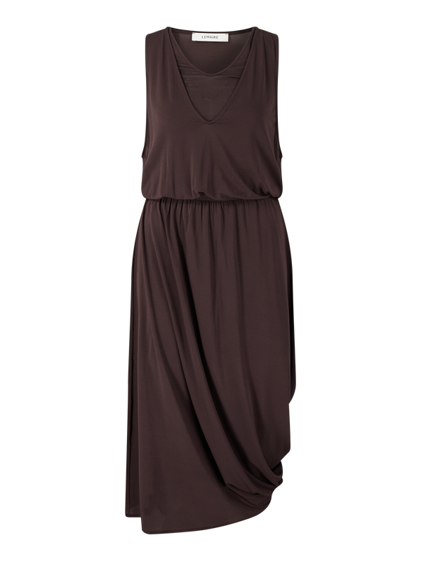 Drapiertes doppellagiges Midikleid Violett