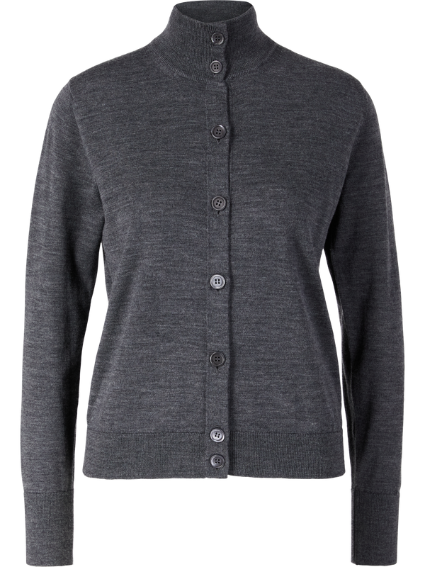 Strickjacke aus Schurwolle Grau