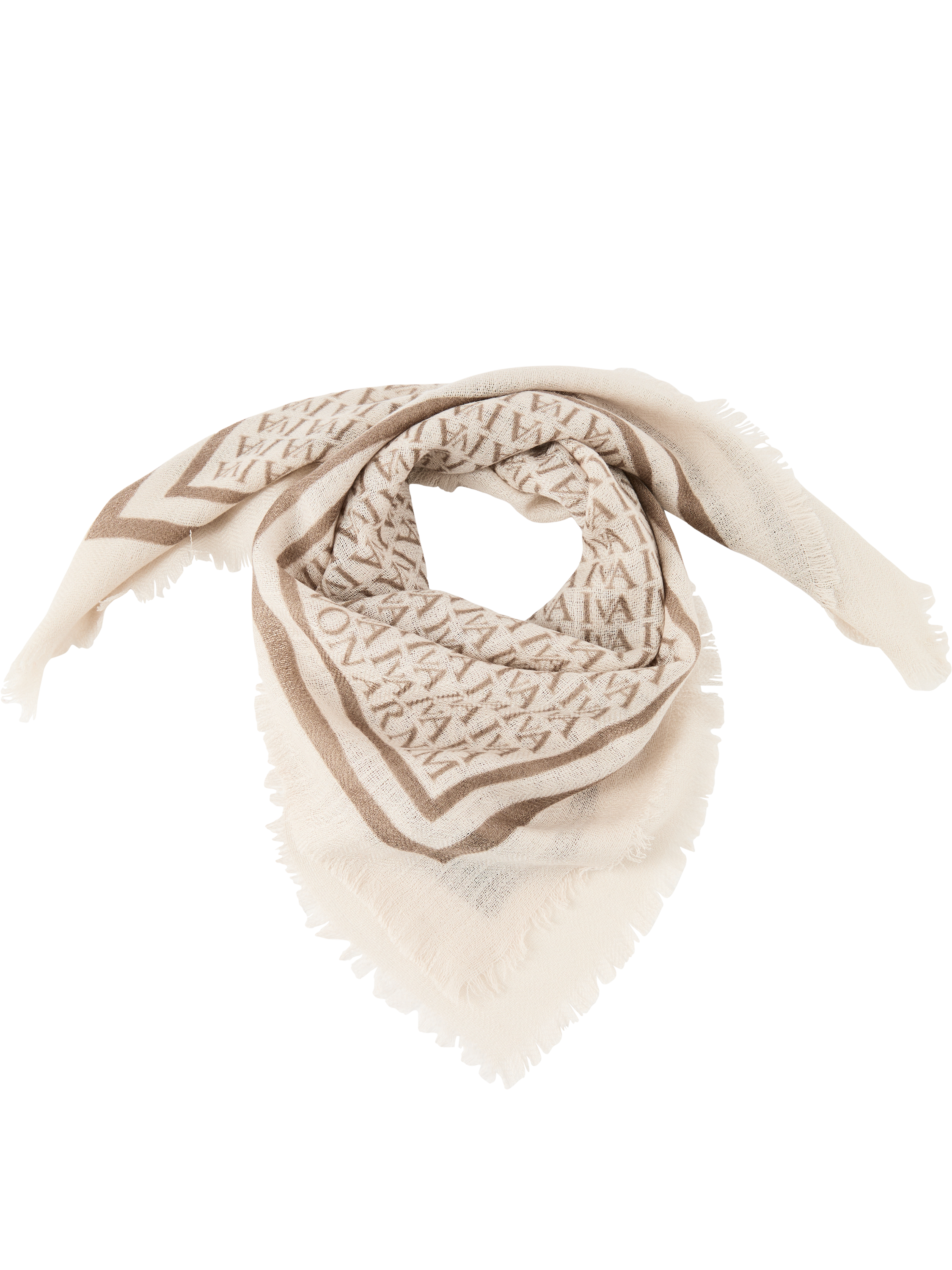 Iris von Arnim Cashmere scarf 'Iris Small' Alabaster/Taupe, Front view – UNGER.DE