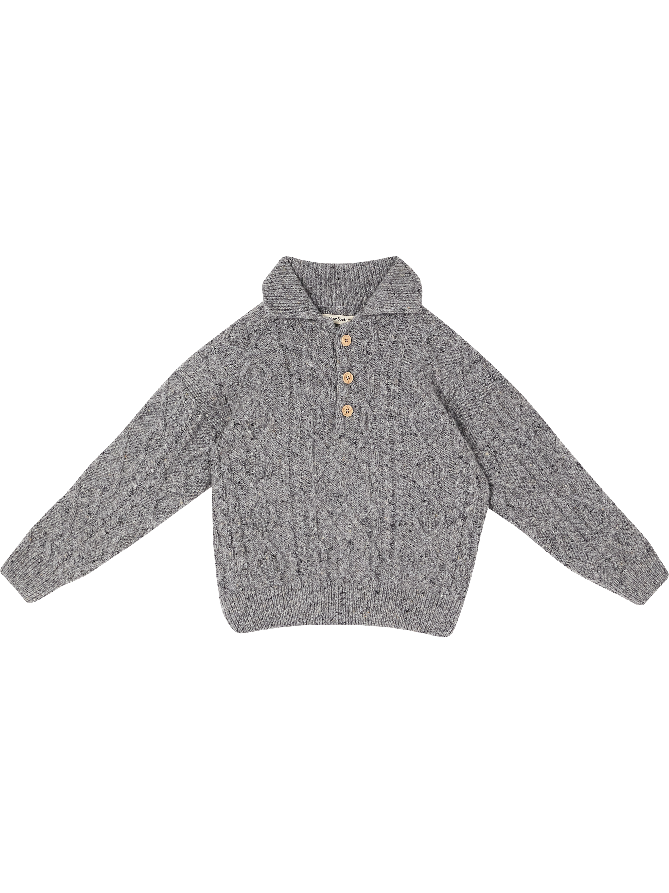 The New Society Strickpullover 'Solin' aus Wolle Grau, Produktansicht – UNGER.DE