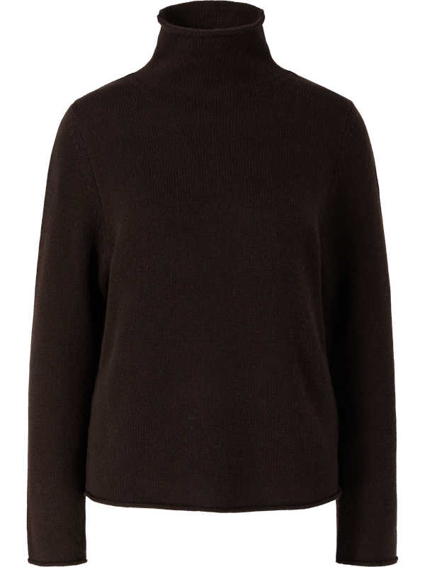 Cashmere-Pullover mit Stehkragen Braun