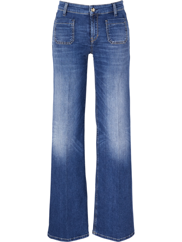 Wide-Leg Jeans 'Amara' Mittelblau