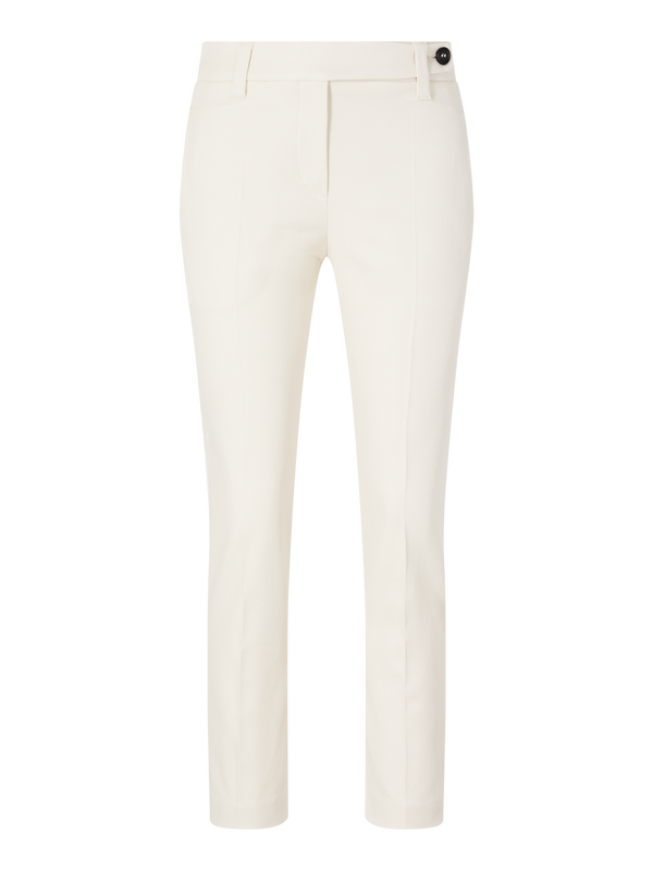 Schmale Stoffhose Crème