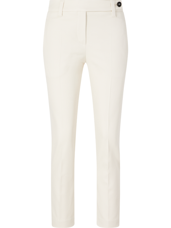 Schmale Stoffhose Crème