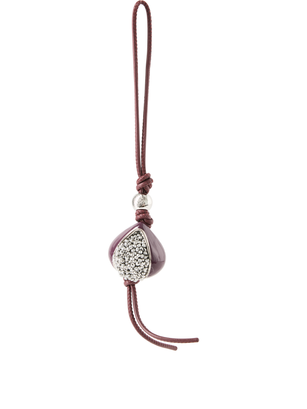 'Fig' Pearl-embellished Pendant – Purple/Silver