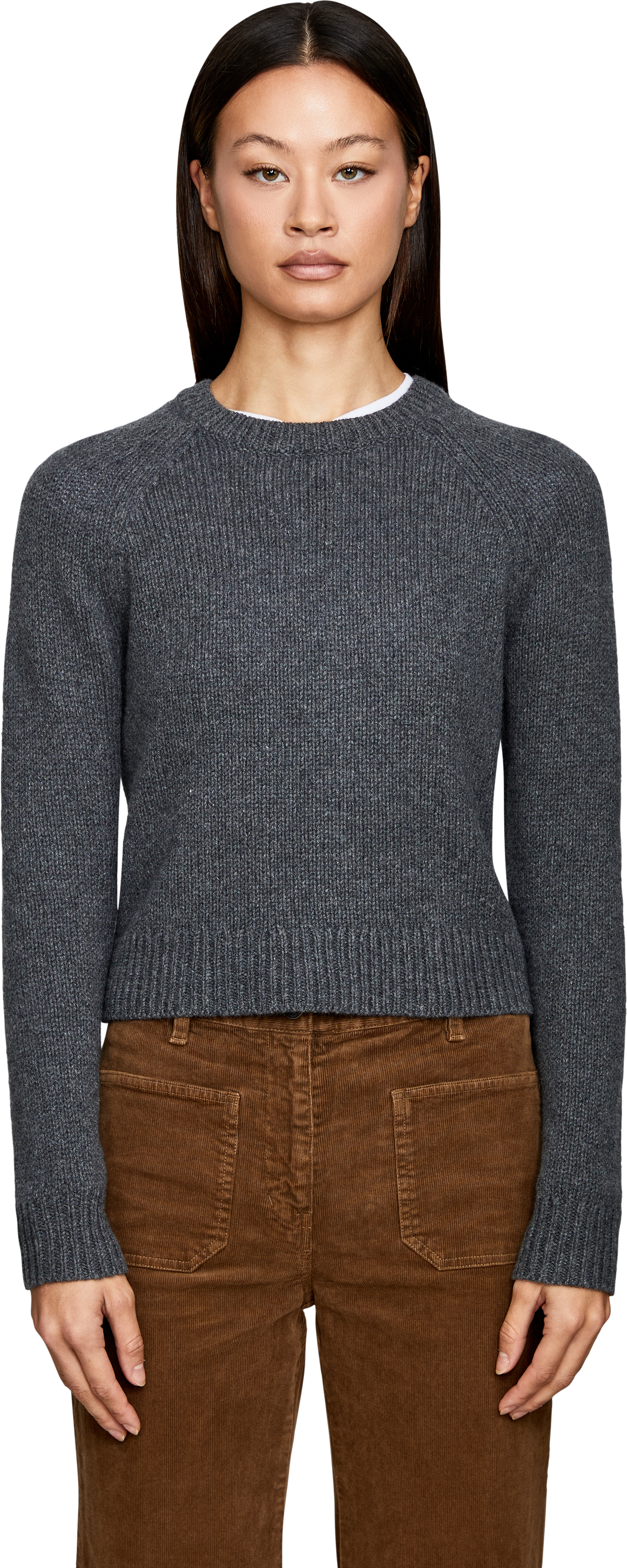NILI LOTAN Pullover 'Laurel' aus Cashmere und Schurwolle Grau, Frontansicht – UNGER.DE