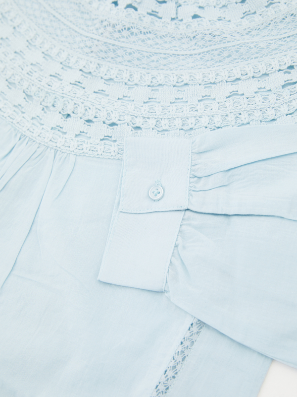 Baumwollbluse 'Paris' Hellblau