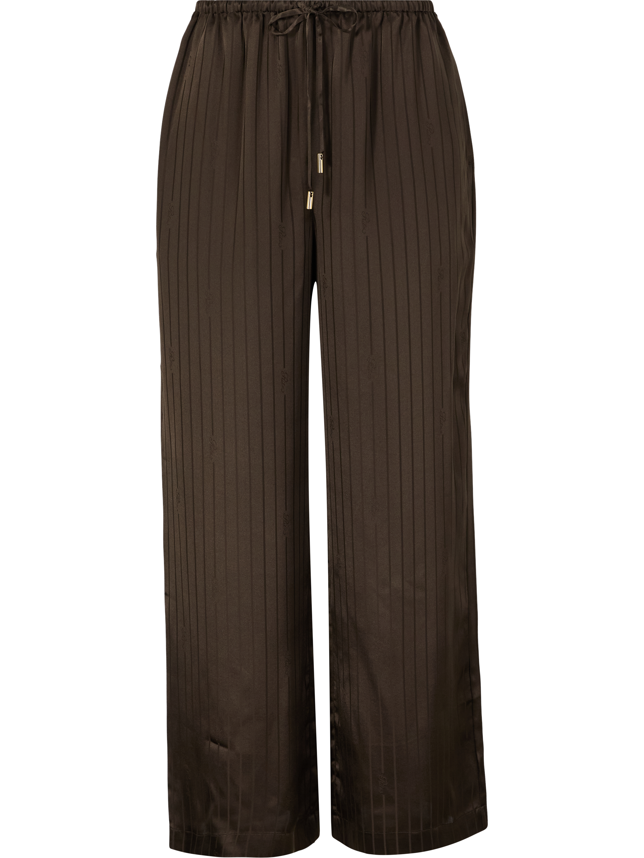 Frame Gestreifte Pyjamahose 'Frame x Ritz Paris' aus Seide Braun, Produktansicht – UNGER.DE