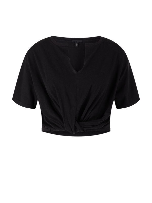 Cropped Top 'Twisted Front' Schwarz