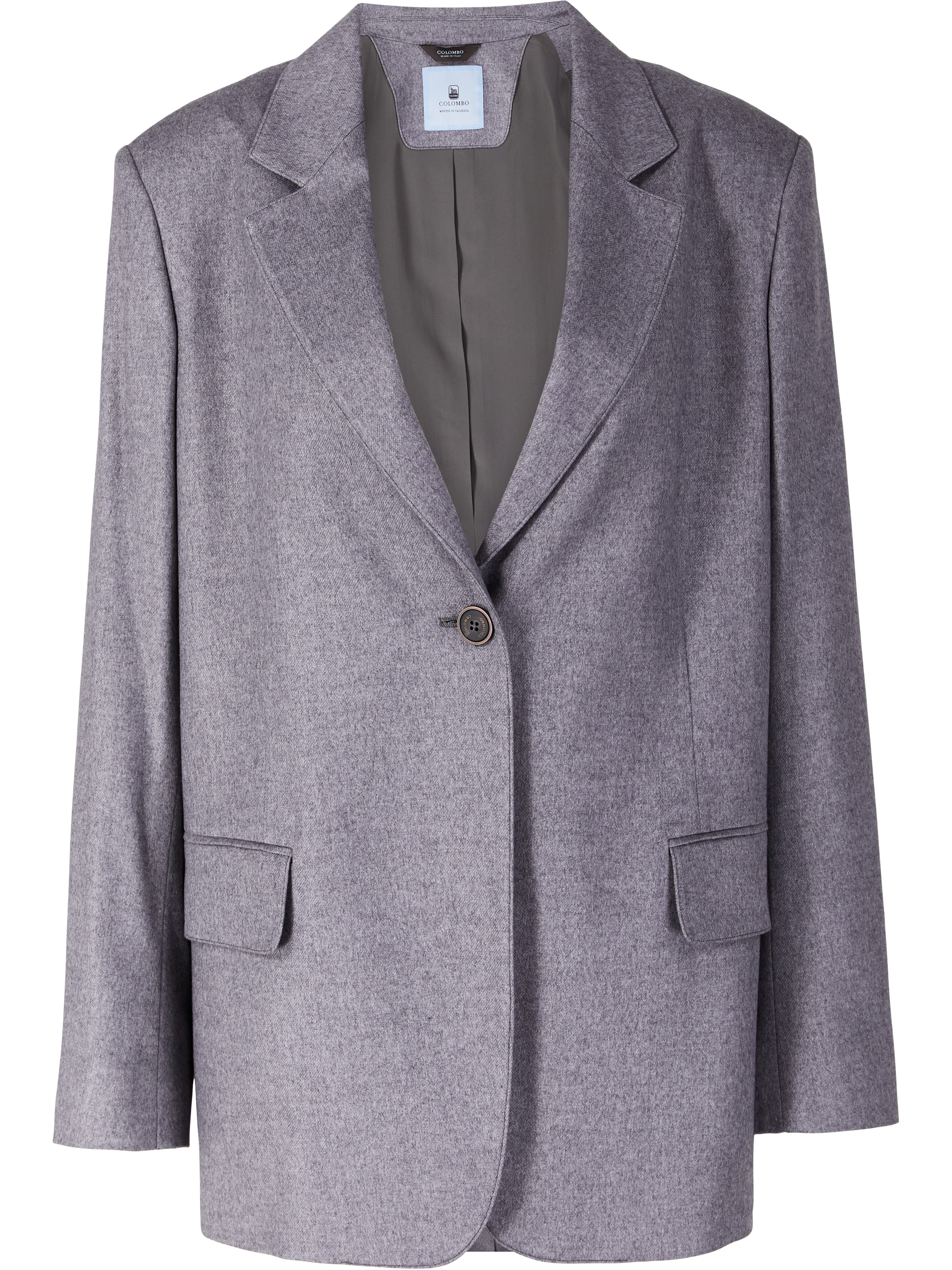 Colombo Oversized blazer in silk and cashmere, light grey, Product view – UNGER.DE