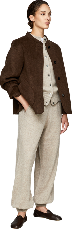 Cashmere-Hose mit Ballonbein Hazel Melange