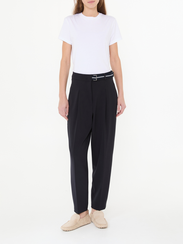 Stoffhose 'Elaine Pleat' mit Gürtel Marineblau