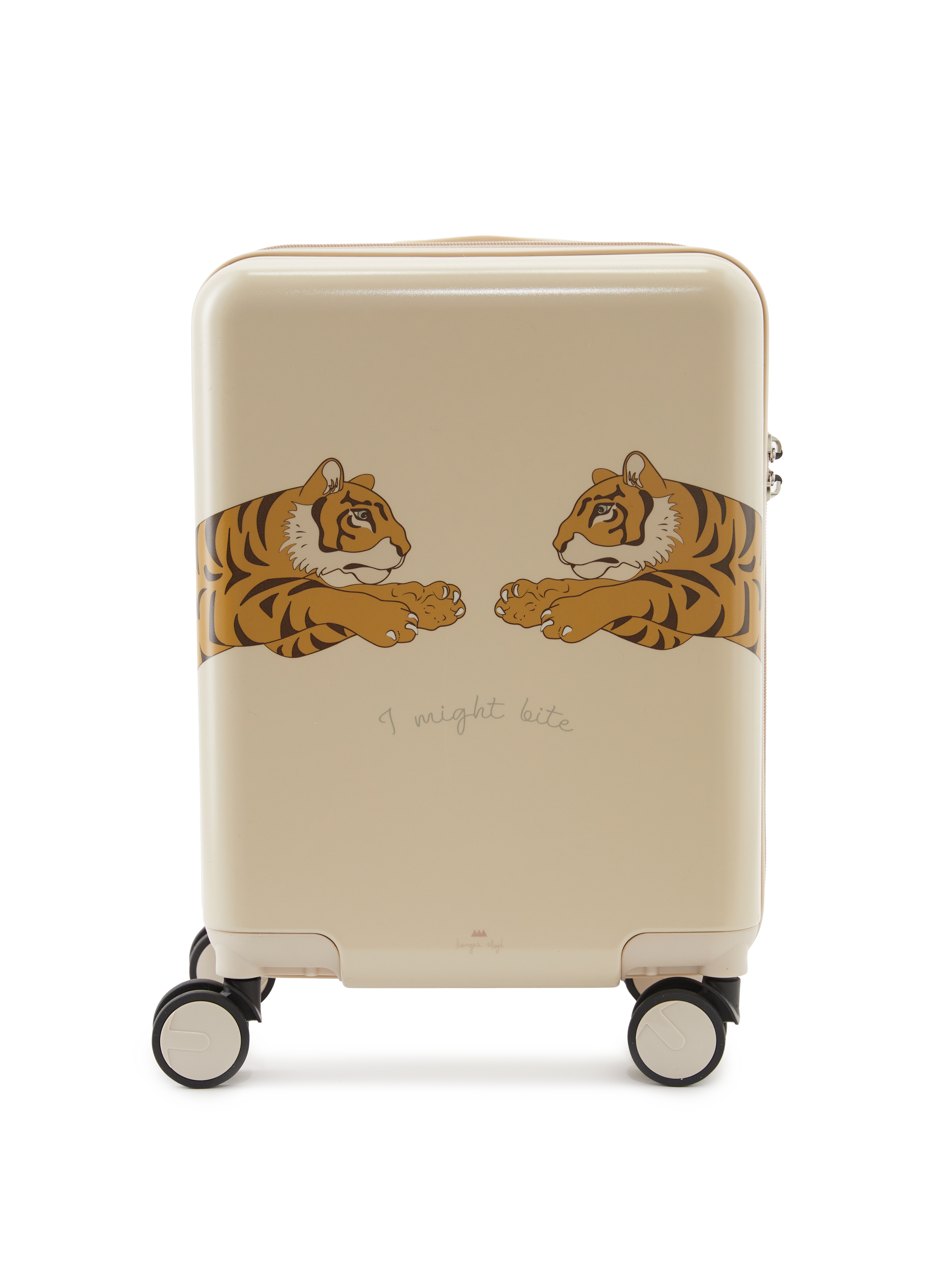 Handgepäckkoffer mit Tiger-Motiv Beige