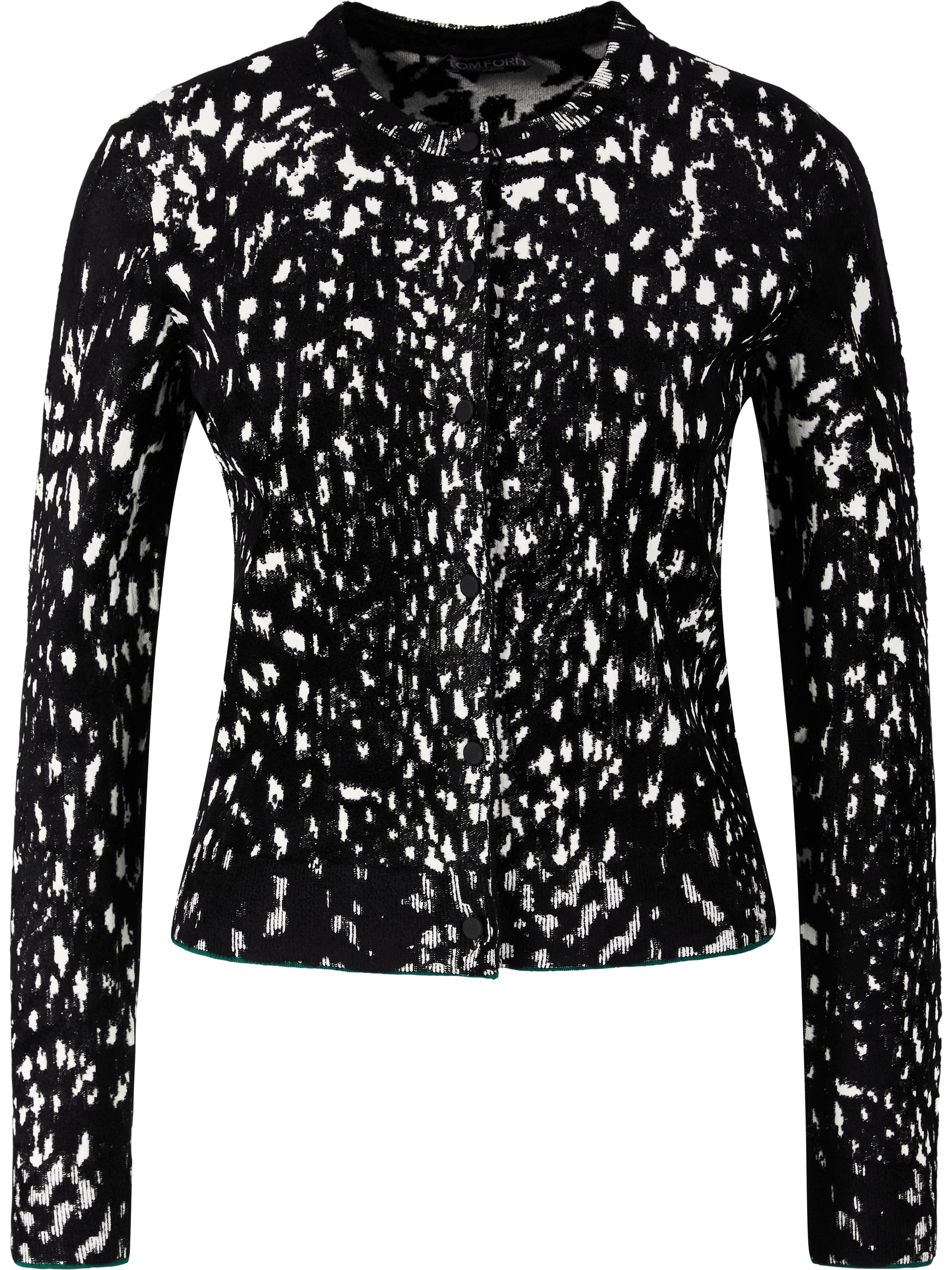 Tom Ford Velvety cardigan with lynx jacquard pattern black, Product view – UNGER.DE