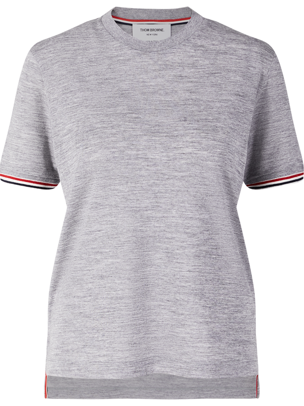 Asymmetrical wool T-shirt grey