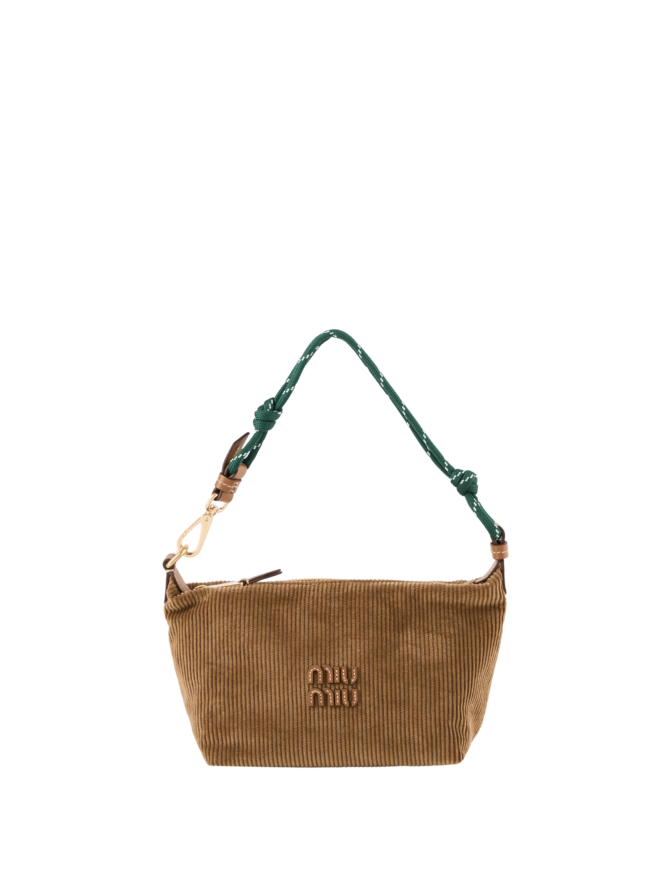 Schultertasche aus Cord Cognac