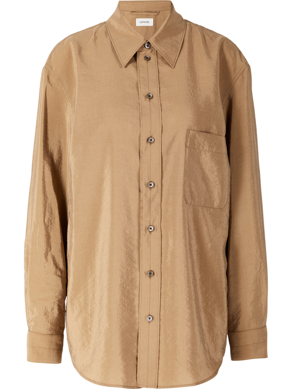 Hemd aus Seide Beige