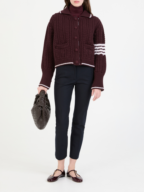 Wollstrickjacke Bordeaux