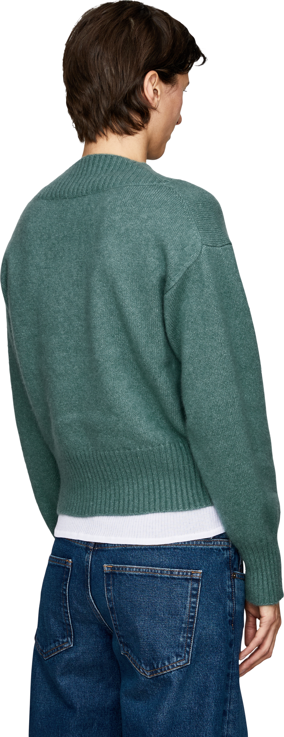 Iris von Arnim 'Kendra' Farn cashmere and silk jumper, Back view – UNGER.DE