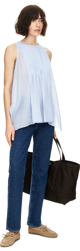 Ärmellose Bluse 'Bergamotto' Hellblau