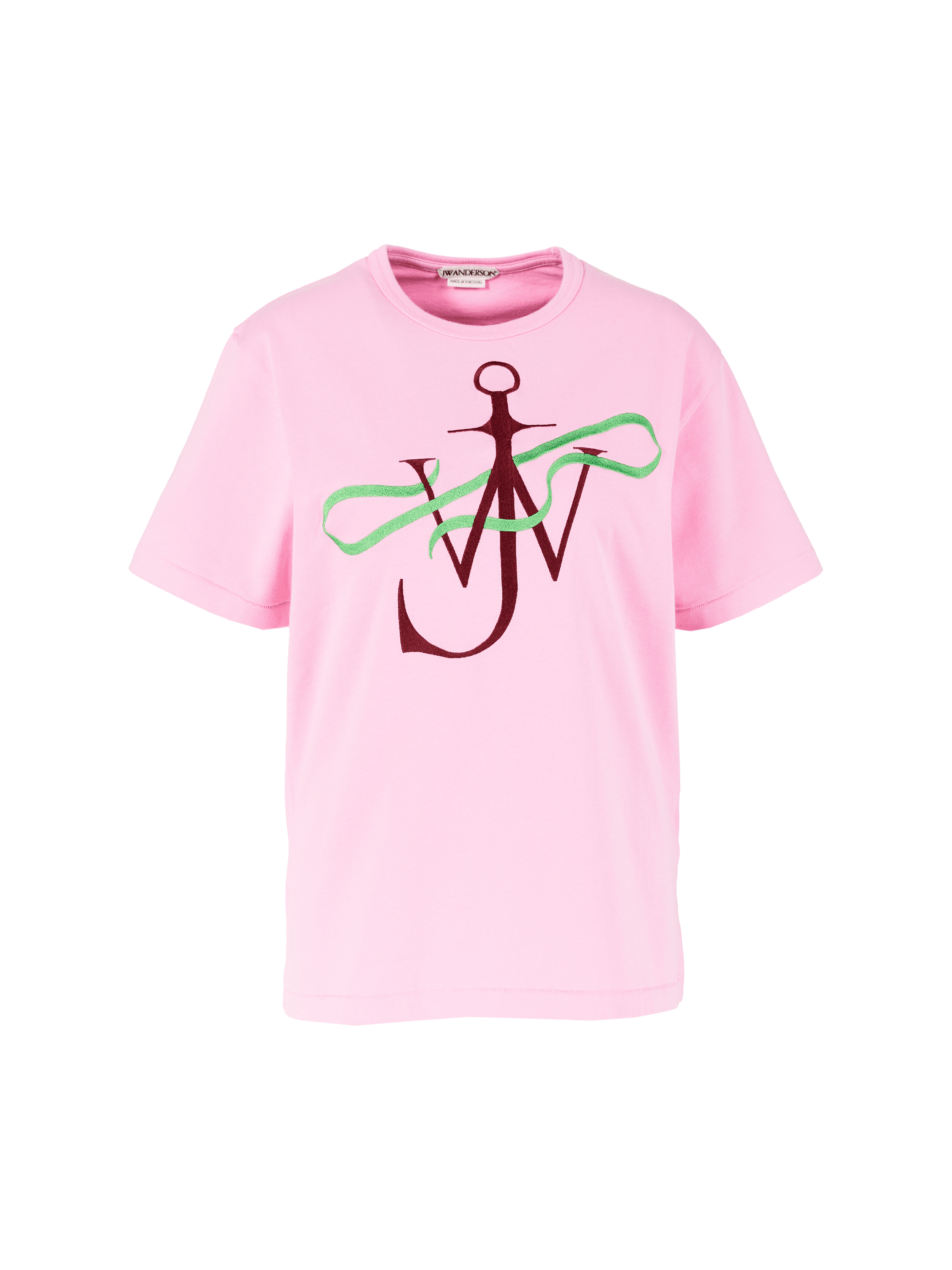 T-Shirt 'Ribbon Anchor' mit gesticktem Logo Pink