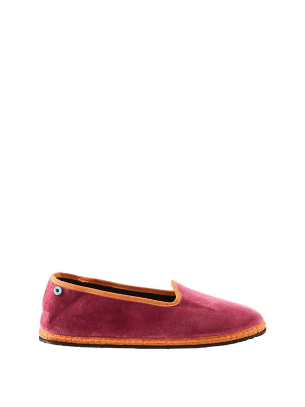 Slipper 'Modigliani' aus Samt Rosa Colombina Arancio