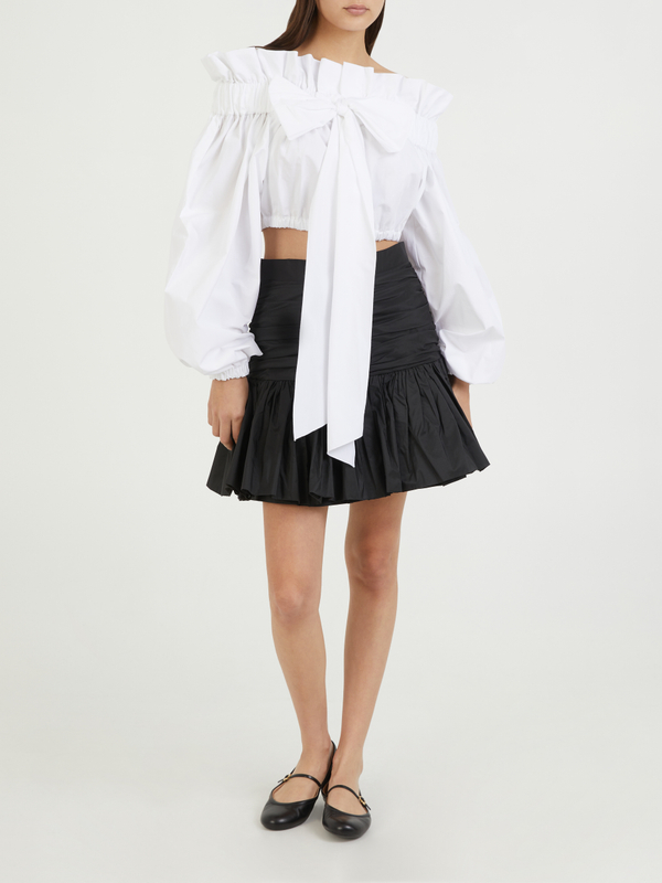 Bustiertop mit Rüschen Weiß