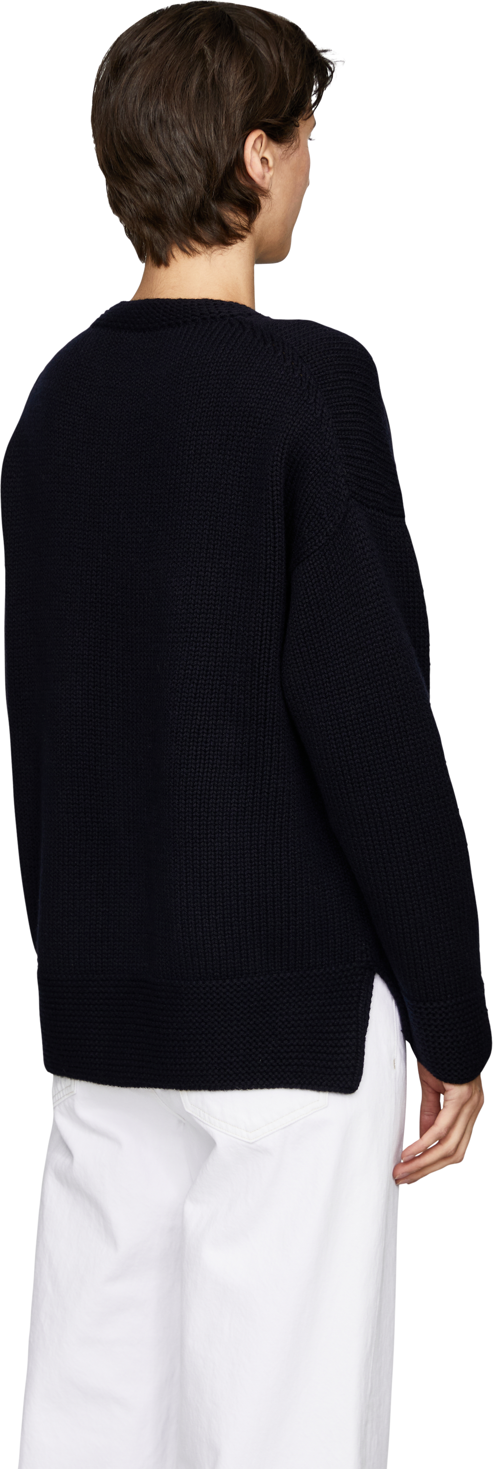 Iris von Arnim 'Peria' Navy Cashmere Jumper, Back view – UNGER.DE