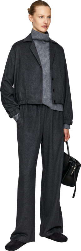 Cashmere-Pullover 'Verbier' mit Stehkragen Grau