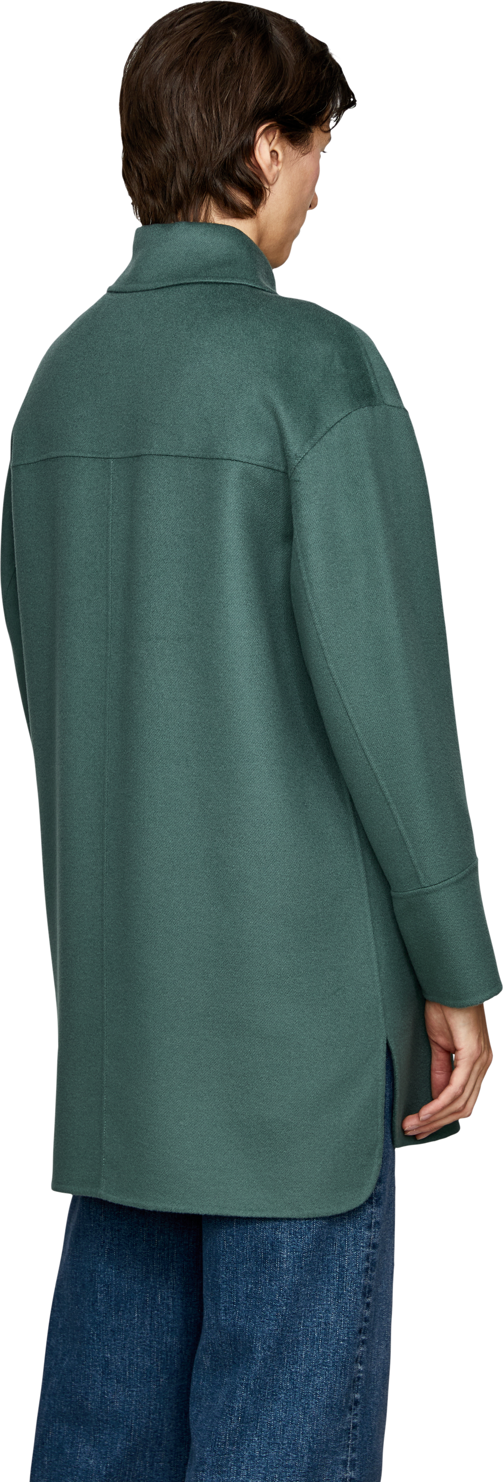 Iris von Arnim Doubleface Hemdjacke 'Jasmin' Fern, Back view – UNGER.DE