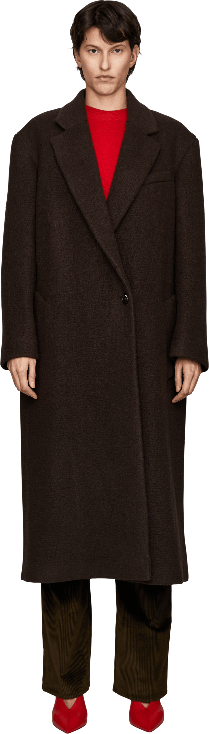 LOEWE Mantel aus Cashmere Dunkelbraun, Frontansicht – UNGER.DE