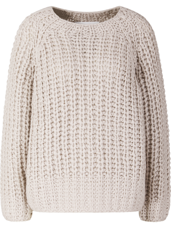Handgestrickter Cashmere-Seidenpullover 'Valencia' Kitt