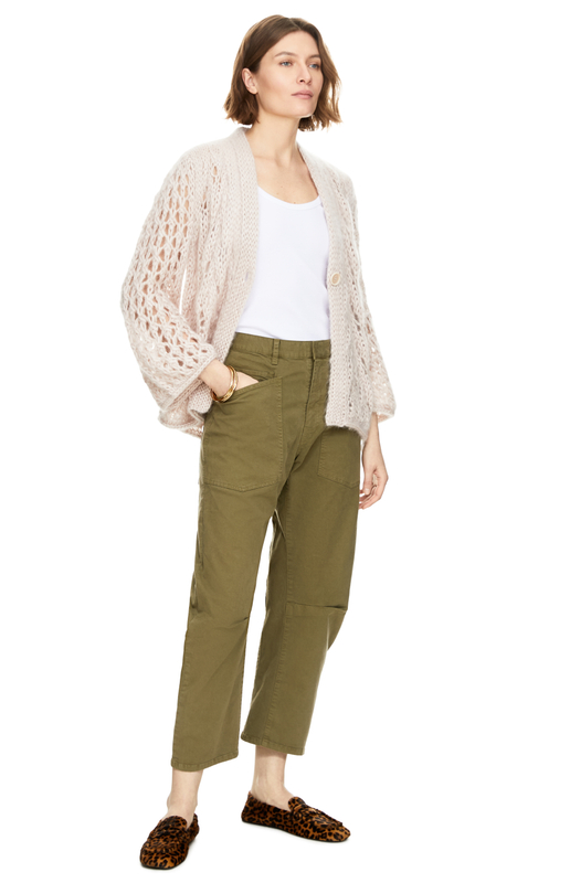 Mohair-Seidenstrickjacke 'Lille' Puder