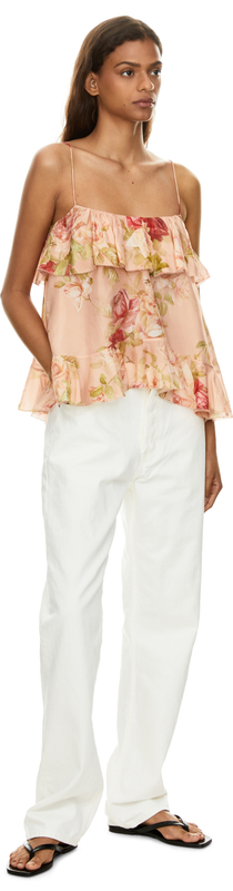 Florales Seidentop 'Roselight Frill' Multi