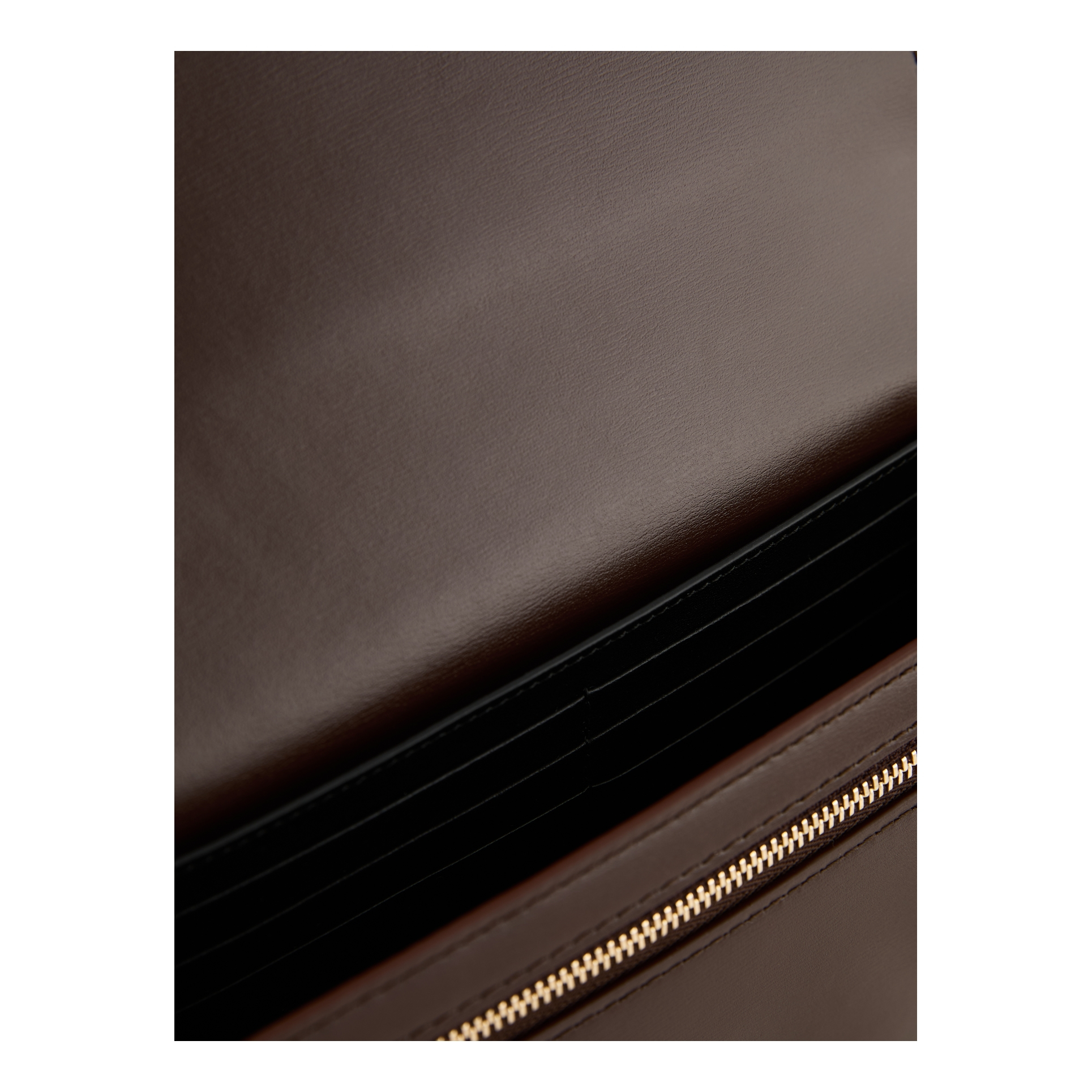 JIL SANDER Brieftasche 'Tangle' Dunkelbraun, Detailansicht – UNGER.DE