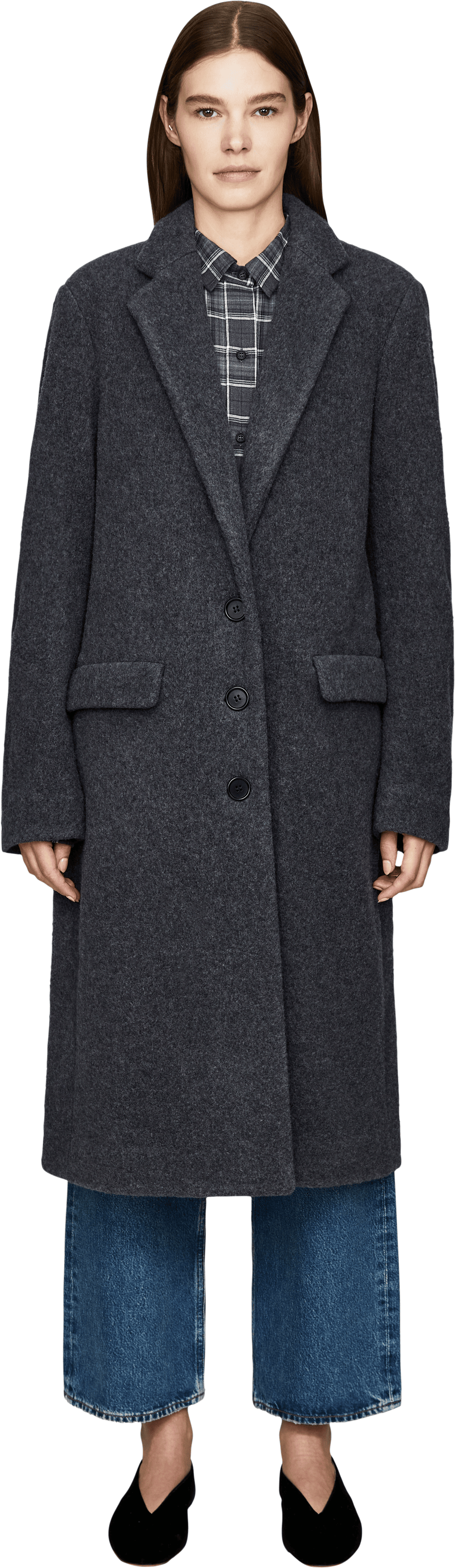 META CAMPANIA COLLECTIVE Mantel 'Mira' aus Cashmere und Schurwolle Grau, Frontansicht – UNGER.DE