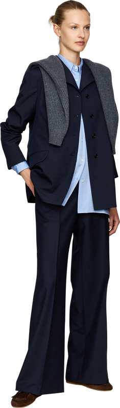 Oversized Seidenhemd Blau