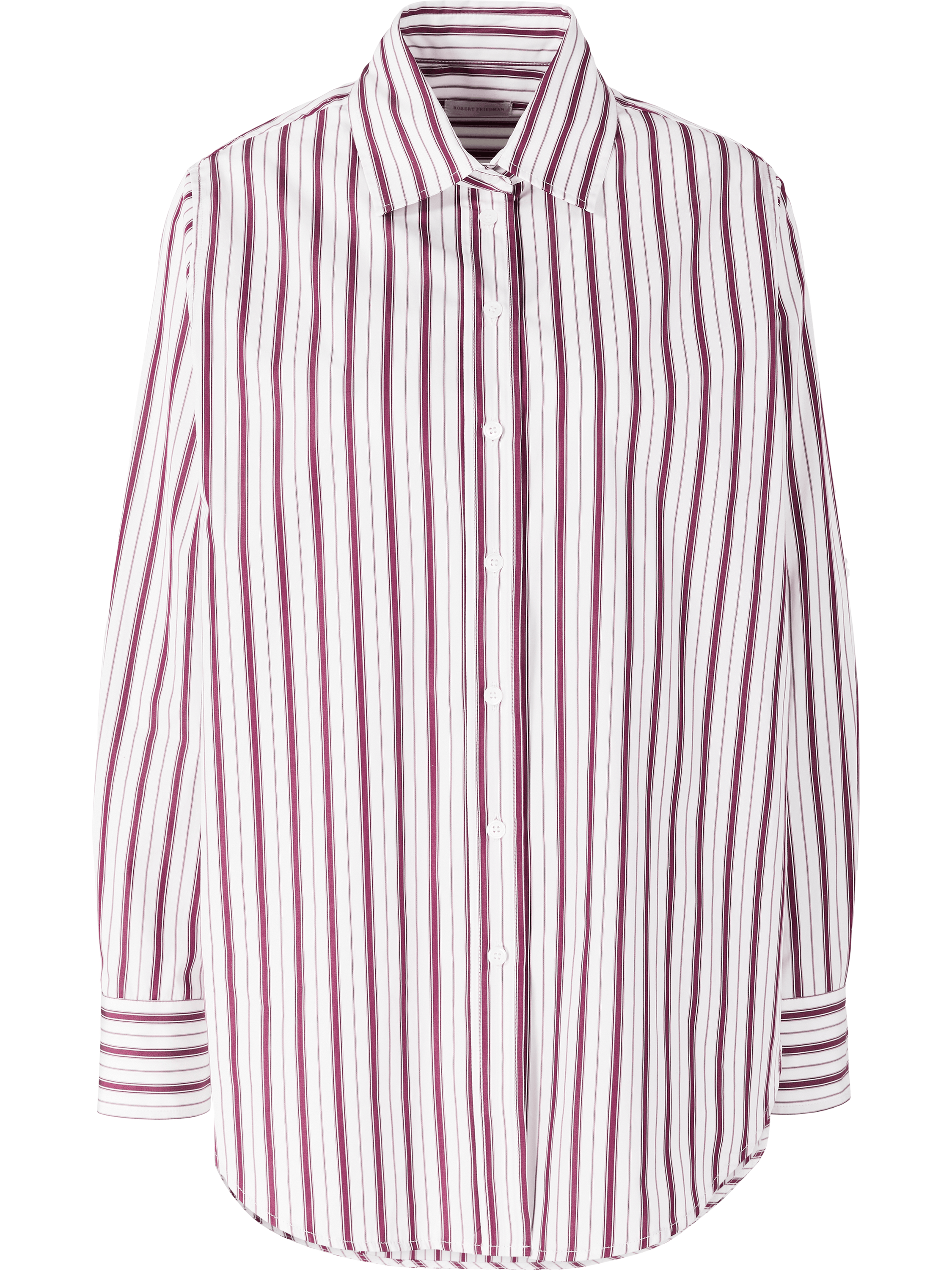 Robert Friedman Gestreifte Hemdbluse 'Mel' Bordeaux, Produktansicht – UNGER.DE