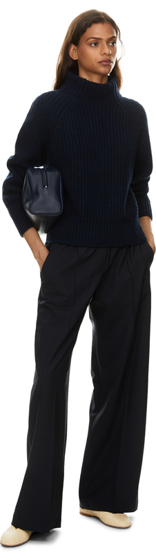 Cashmere-Pullover 'Bardelia' mit Stehkragen Ocean