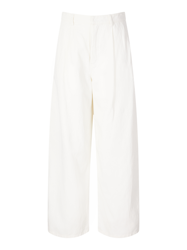 Weite Leinenhose 'Aloa' Weiß