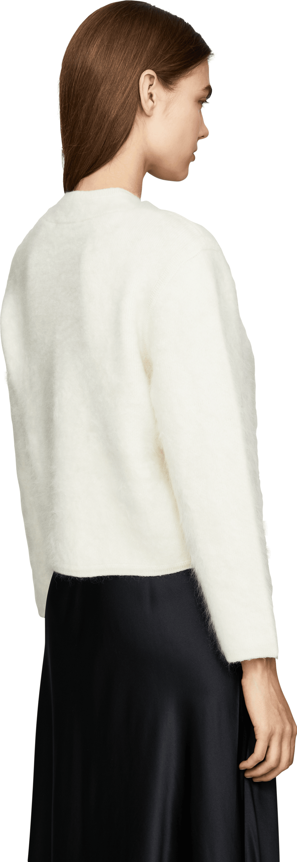 Frame 'The Brushed' cashmere cardigan in crème, Back view – UNGER.DE