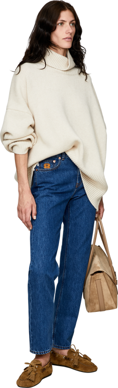 Oversized cashmere jumper with a roll neck – Vanilla