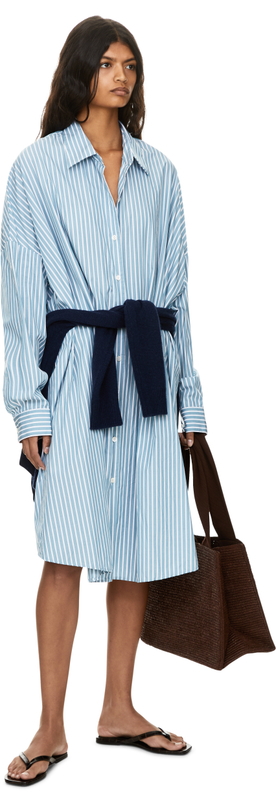Gestreiftes Hemdkleid 'Dasia' Petrol