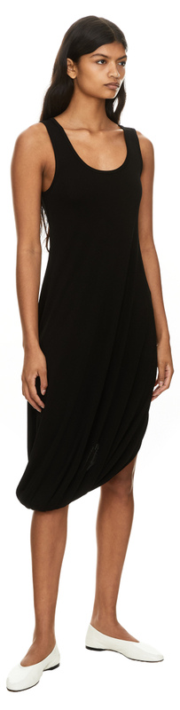 Midikleid mit Doppel-L Stickerei Schwarz