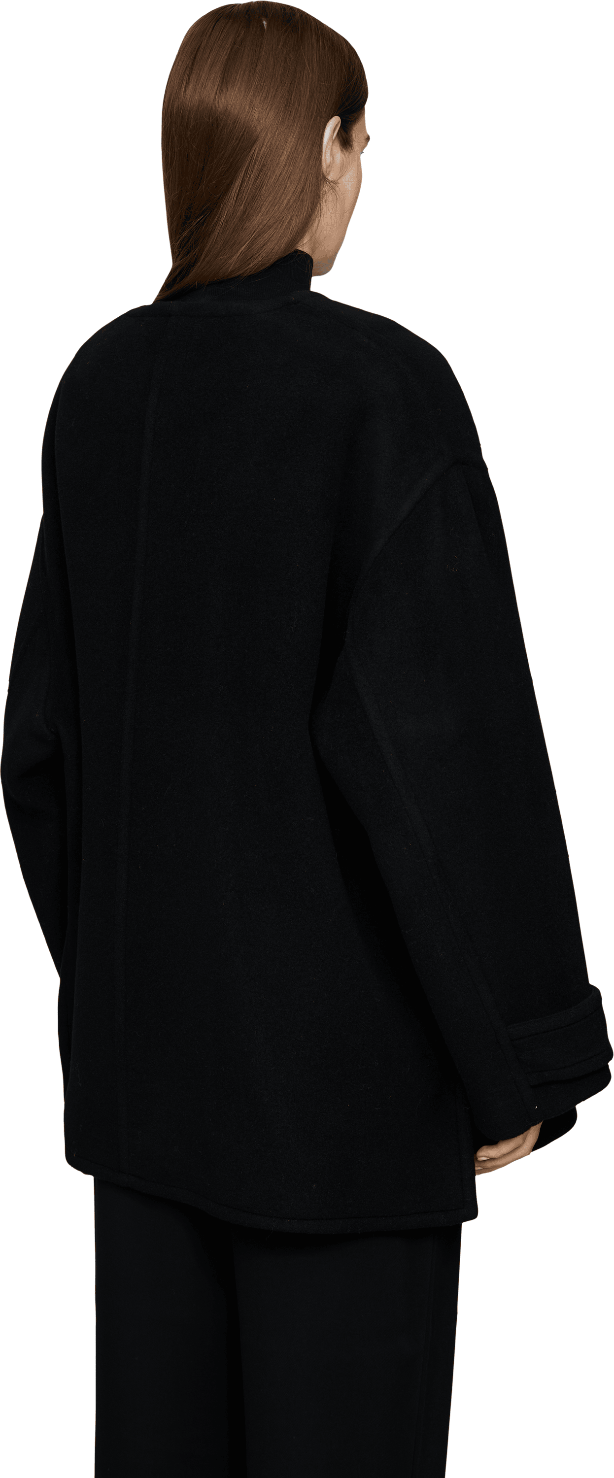 Chloé Oversize-Jacke aus Schurwolle Schwarz, Rückansicht – UNGER.DE