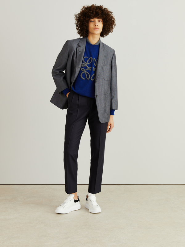 Woll-Mohair-Blazer 'Sack Jacket' Grau