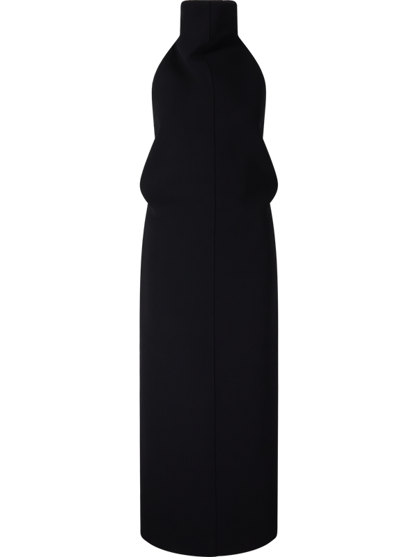 'Roxanne' halterneck dress in black