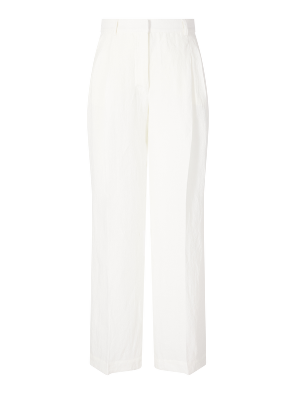Bundfaltenhose 'Santorini Ps' aus Leinen Bianco