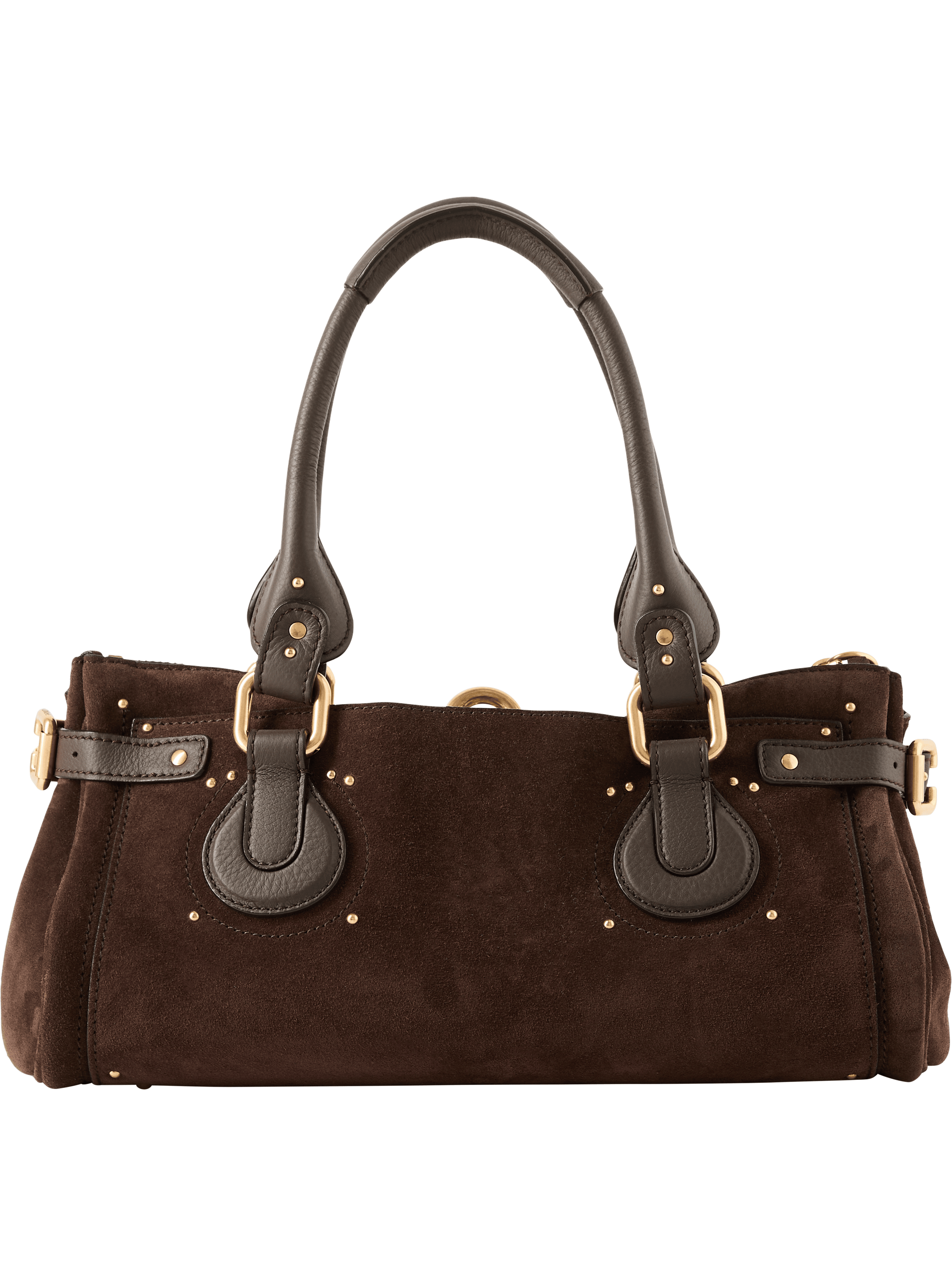 Chloé Schultertasche 'Paddington' aus Veloursleder Kohl Brown, Rückansicht – UNGER.DE