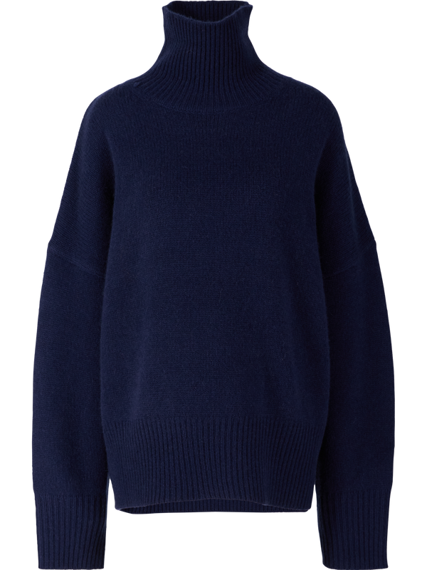 Oversized cashmere jumper with a roll neck – Midnight